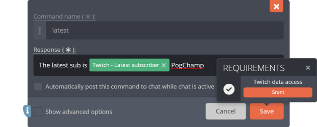 Custom Chat Commands For Your Twitch Bot