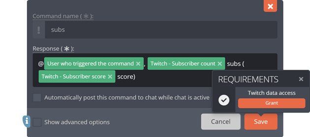 Chat twitch func commands Twitch Mod