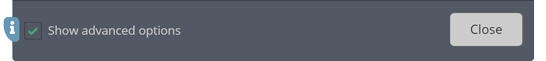 The 'Show advanced options' checkbox