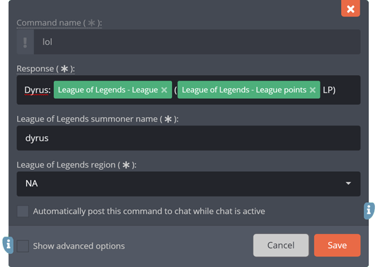 The League of Legends response tags