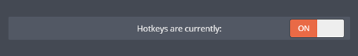 Activating the use of hot-keys