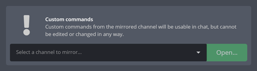 Mirrored channel settings