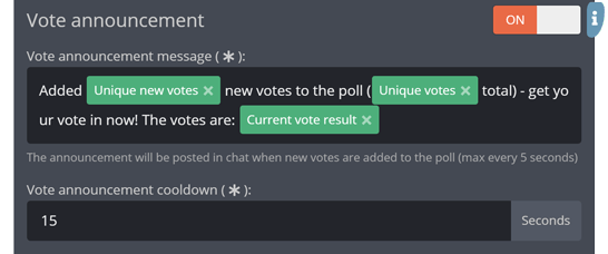 Adjusting the automatic poll announcements