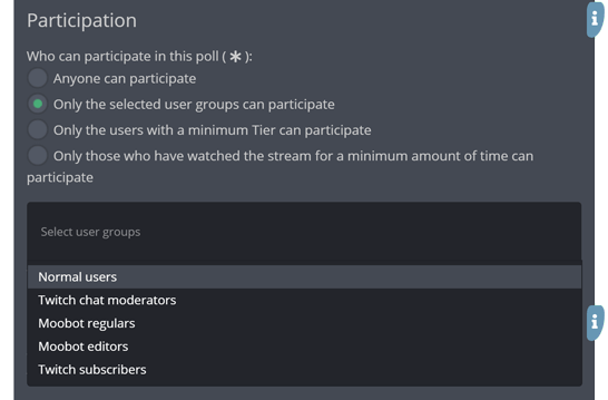 Restricting the poll to selected user groups