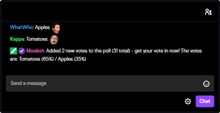 Voting in Twitch chat