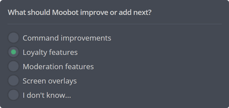 The user poll widget The user poll widget