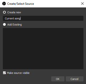 Naming the OBS text source