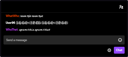 Excessive use of special letters in Twitch chat