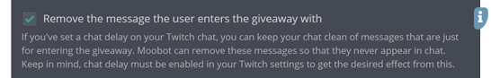 Keeping Twitch chat clear from giveaway entries