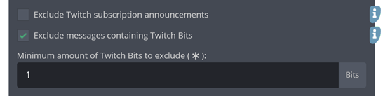 The whitelist section of the settings menu