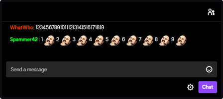 Excessive or undesirable use of numbers in Twitch chat