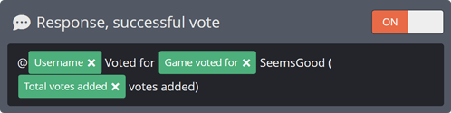 Chat response for successful Game Vote vote