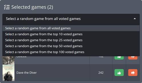 Choosing how a game is selected in Twitch Game Vote