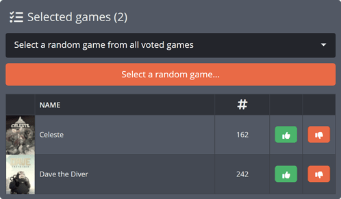 Selecting a random game to play for Twitch Game Vote