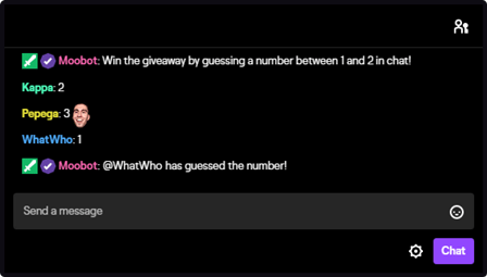 Guessing the random number in Twitch chat