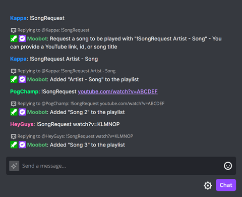 Requesting songs through Twitch chat
