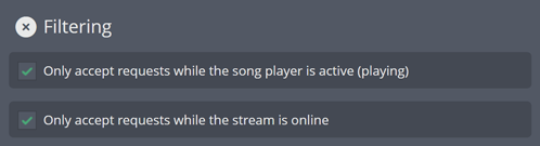 Setting when Song Requests are open
