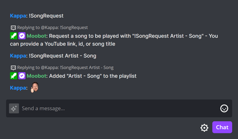 Song requested in Twitch chat