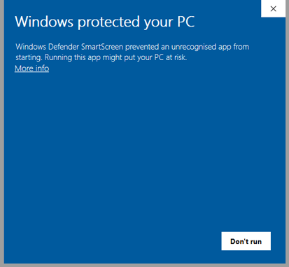 Windows pop-up step 1