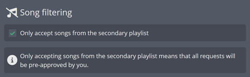 Only taking pre-approved Song Requests