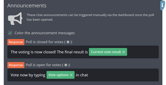 Adjusting the manual poll announcements