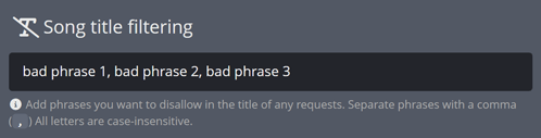 Blacklisting certain words in Song Request titles