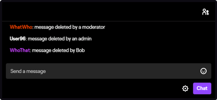 Messages pretending to be deleted in Twitch chat