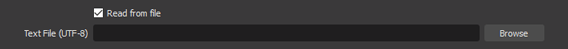 Setting the OBS text source to read from file