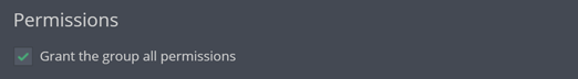 Granting a permission group all permissions