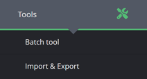 The tools menu