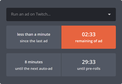 The Twitch ads widget