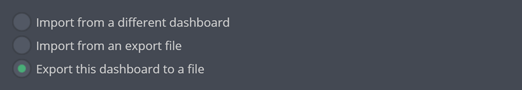 Export dashboard to a file