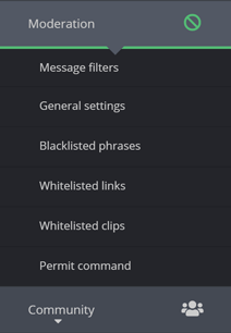 The moderation menu