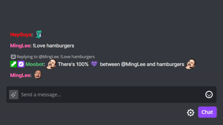 Built-in chat commands for your Twitch chat bot Built-in chat commands for your Twitch chat bot