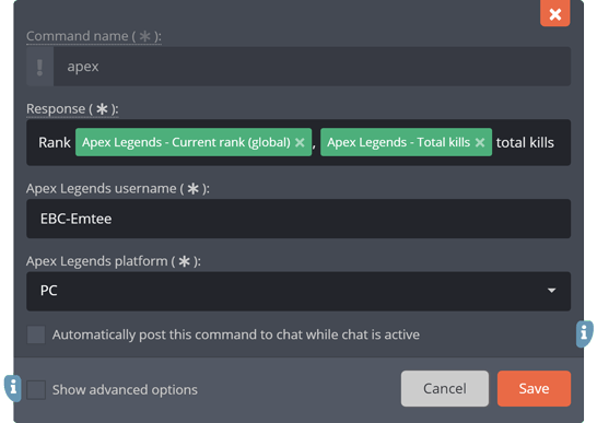 The Apex Legends response tags The Apex Legends response tags