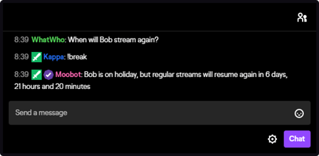 The countdown response tag in Twitch chat The countdown response tag in Twitch chat