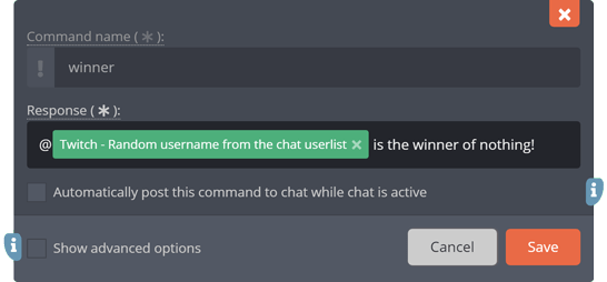 The random username response tag The random username response tag