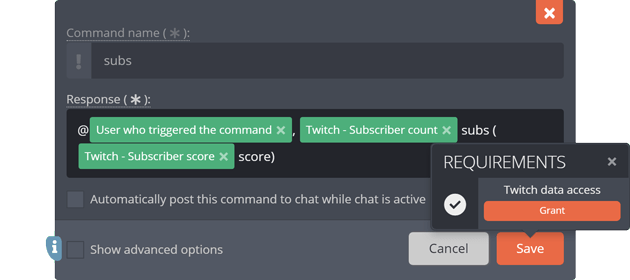 The subscribers response tag The subscribers response tag