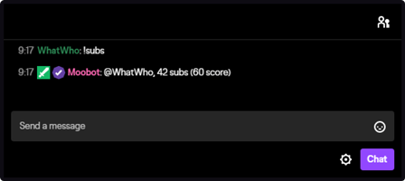 The subscribers response tag in Twitch chat The subscribers response tag in Twitch chat