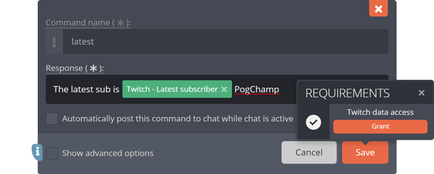 The latest subscriber response tag The latest subscriber response tag