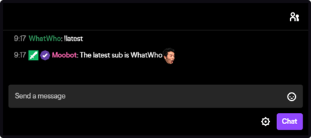The latest subscriber response tag in Twitch chat The latest subscriber response tag in Twitch chat