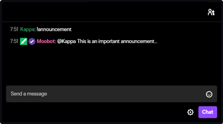 The username response tag in Twitch chat The username response tag in Twitch chat