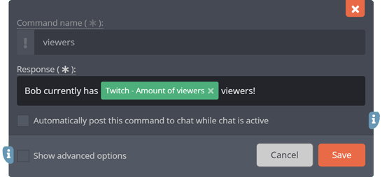 The amount of viewers response tag The amount of viewers response tag