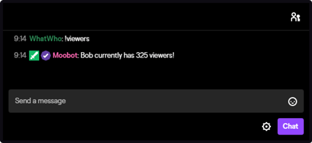 The amount of viewers response tag in Twitch chat The amount of viewers response tag in Twitch chat