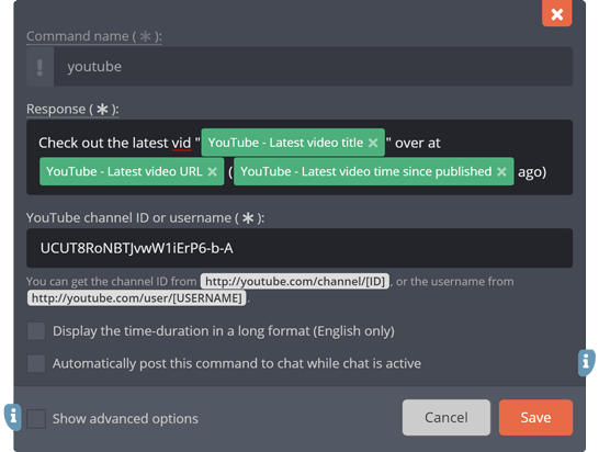 The YouTube latest video response tags The YouTube latest video response tags