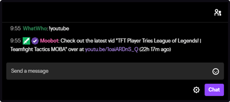 The YouTube latest video response tags in Twitch chat The YouTube latest video response tags in Twitch chat