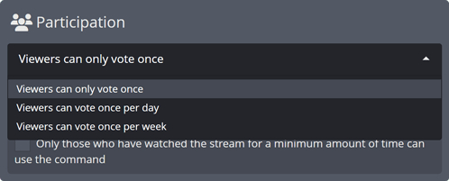 Adjusting how often your community can vote in a Twitch Game Vote Adjusting how often your community can vote in a Twitch Game Vote
