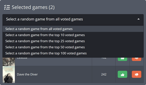 Choosing how a game is selected in Twitch Game Vote Choosing how a game is selected in Twitch Game Vote