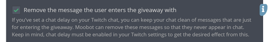 Keeping Twitch chat clear from giveaway entries Keeping Twitch chat clear from giveaway entries