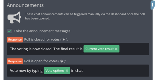 Adjusting the manual poll announcements Adjusting the manual poll announcements
